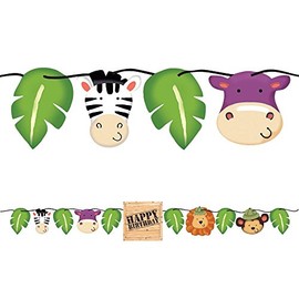 Creative Converting Safari Adventure Circle Ribbon Banner, Multicolor, One Size