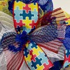 Autism Awareness Elephant Wreath Handmade Deco Mesh