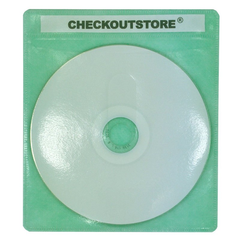 CheckOutStore (300) Premium CD Double-Sided Storage Plastic Sleeve (Green)