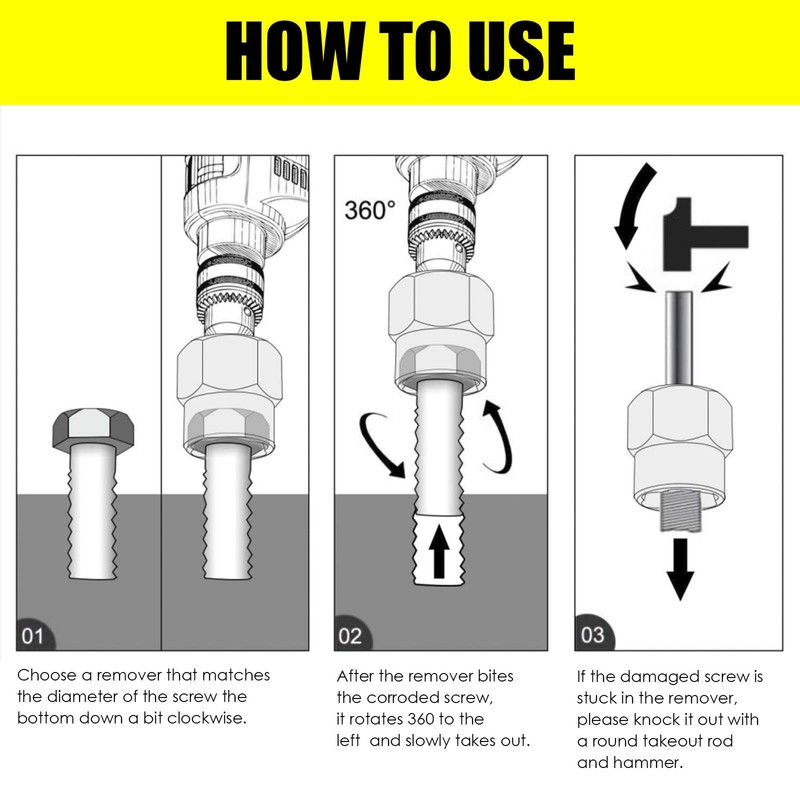 Topec Stripped Bolt Extractor Kit, 18-Piece Bolt Extractor Socket Set,