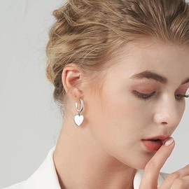 Silver Star Earrings for Women Star Hoop Earrings Cross Heart Spike Star Lightning Earrings Small Hoop Hypoallergenic Star Jewelry for Women Gifts (Star)