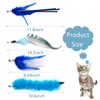 Pai Sence 12pcs Cat Feather Toys with Bells Blue for