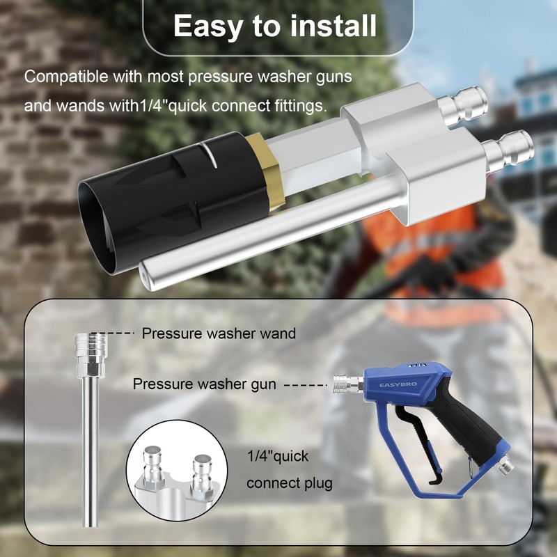 Adjustable M5 Twist Nozzle for Pressure Washer, Long Range Shooter
