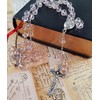 Nazareth Store Light Pink Crystallized Beads Rosary Necklace Holy Soil
