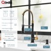 GIMILI Black and Gold Kitchen Faucet with Soap Dispenser Commercial