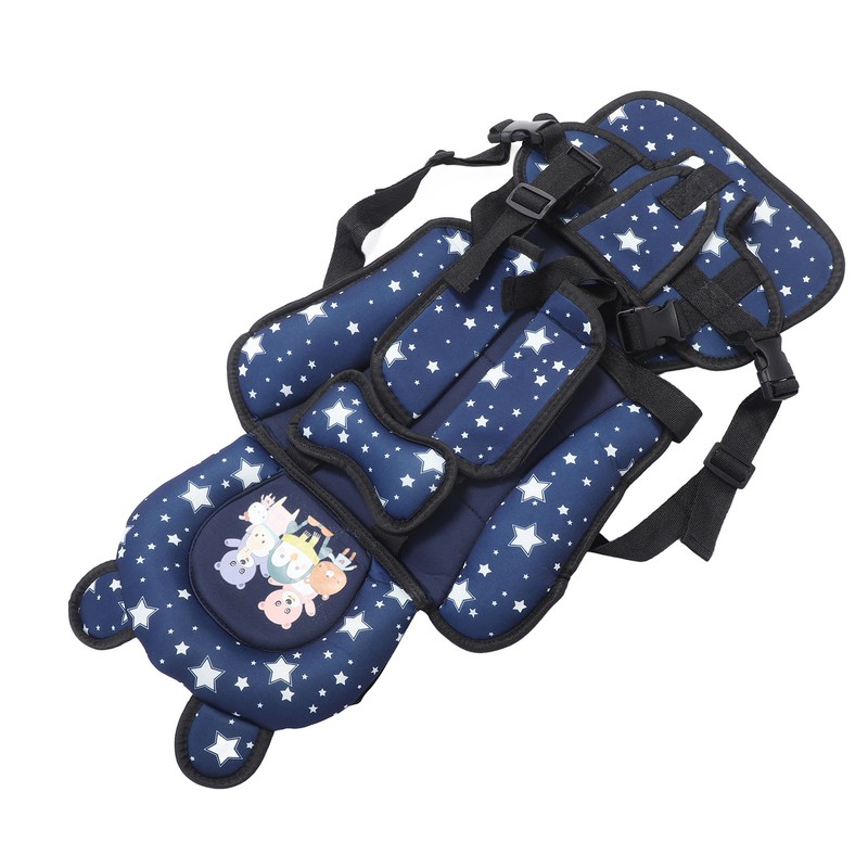 Toddler Car Seat Insert Bear Pattern Heighten Adjustable Fixing Straps