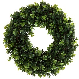 12-Inch Boxwood Wreath - Round UV Resistant Artificial Spring, Summer, Fall, or Winter Wreath - Indoor/Outdoor Wreaths for Front Door by Pure Garden