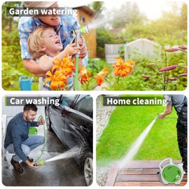 Kitness Mini Retractable Garden Hose Reel, Portable Simple Home 45+5 FT Hose Reel with 7 Adjustable Patterns Spray Nozzle&Standard Connector, Watering Hose Reel for Gardens Yards and lawns (Green)