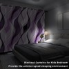 Ruelvth Purple Blackout Curtains, Abstract Ombre Grey and Purple Striped