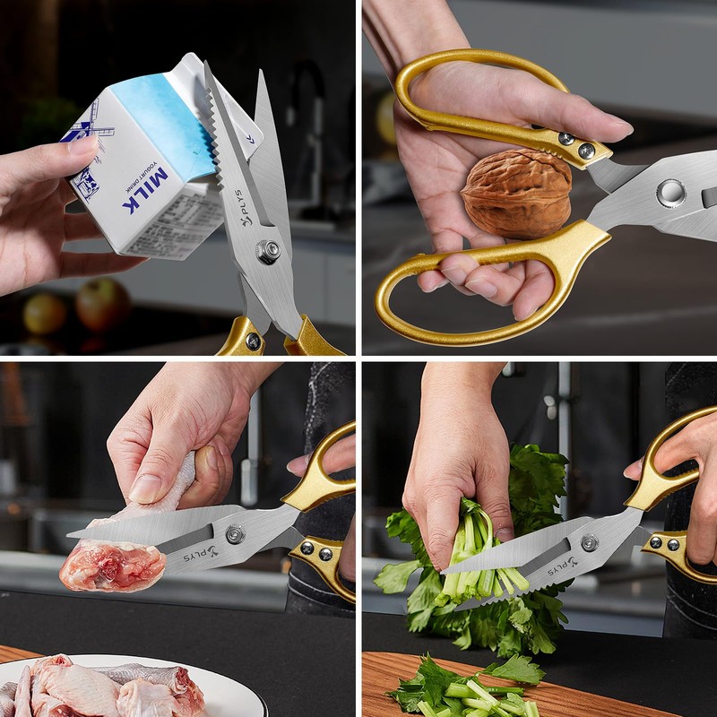 Plys Kitchen Scissors Stainless Steel Cooking Scissors for Kitchen: Heavy