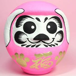 Dog Daruma Baby Pierced Ears Pink 5.9 inches (15 cm) | Takasaki Daruma Daruma Daruma Dharma Figurine