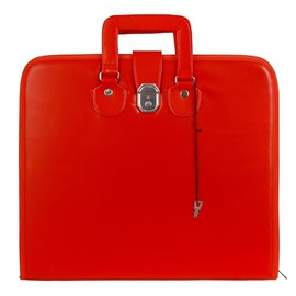 Masonic Regalia 5 Colours Faux Leather Masonic Apron Soft Case with Handle (RED)