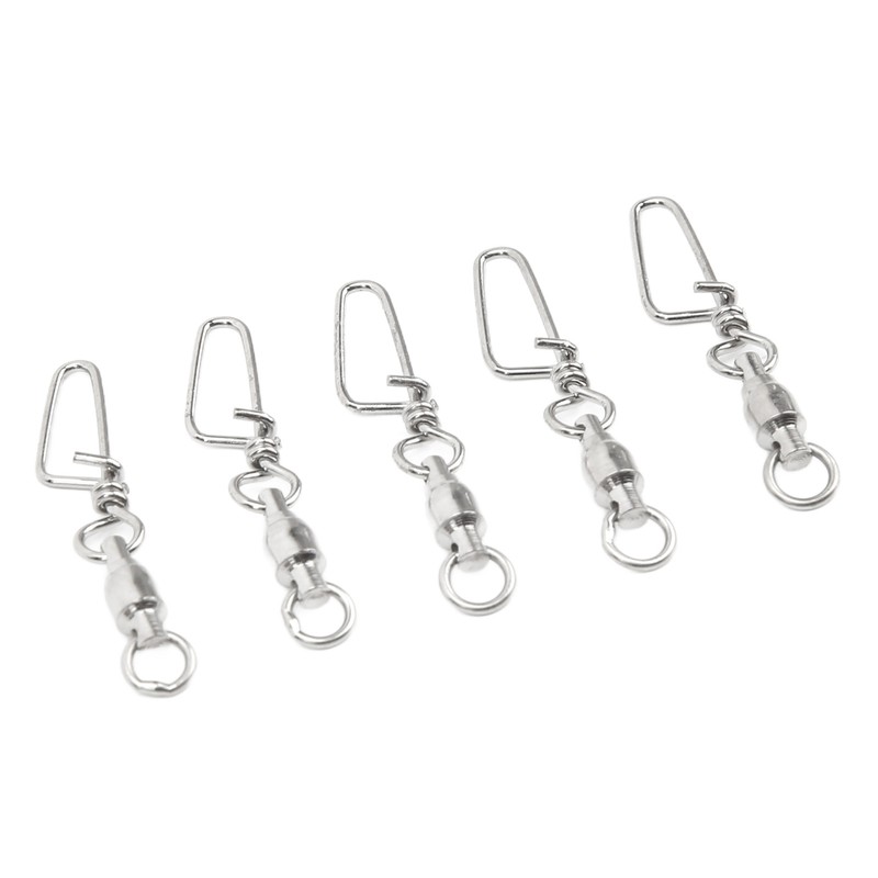 50Pcs High Strength Fishing Snap Swivels Stainless Steel B Type
