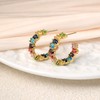 Colorful Crystal Cubic Zirconia Earrings for Women Rainbow Chunky Half
