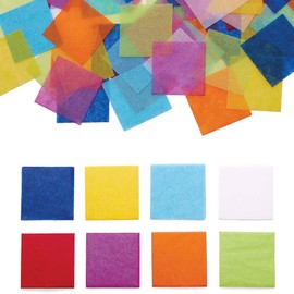 Baker Ross FC756 Mini Tissue Paper Squares in Rainbow Colours - 4000 Pieces, Colourful Craft Paper Set for Children and Adults for Crafts