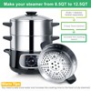 Secura 2 Stainless Steel Food Steamer 8.5 Qt Electric Glass