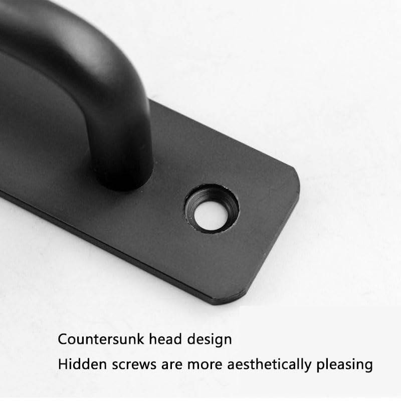 WADY 2PCS Heavy Duty Sliding Barn Door Handles, Black Aluminium