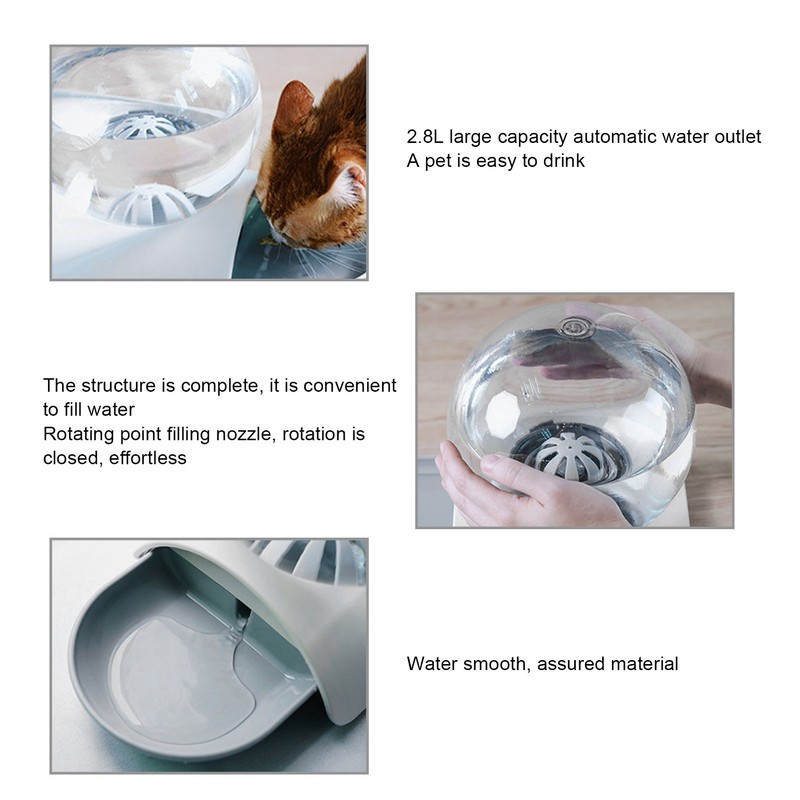 2.8L Pet Gravity Waterer Dispenser Automatic Water Drinking Fountain for