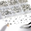 BEADSLAND 8,300-Piece Flatback Rhinestone Kit - White Round Crystal Rhinestones