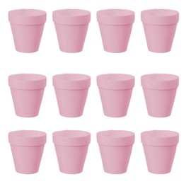 Molyorch 12 Stück Wiederwendbar Terrakotta Blumentoepfe, Terrakotta Sukkulenten Töpfe, Ton Töpfe, für Innen und Außenbereiche für Pflanzen Handwerk Hochzeit Gunsten (5.5 * 5cm-Rosa)