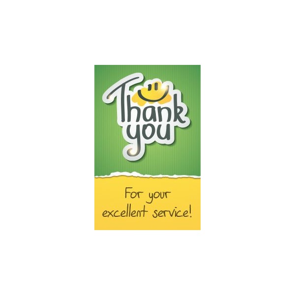 Thank You For Your Excellent Service! (Mini Gospel Tract Card - Packet of 100)