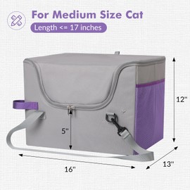 pidipiti Portable Leakproof Tall-Side cat Litter Box,with Zipped lid