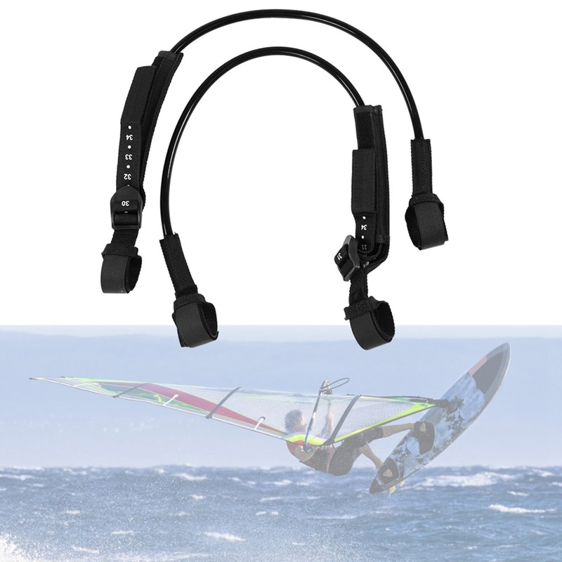 2PCS 28-34inch Black Adjustable Safety Windsurf Harness Leash Surfboard Surfing