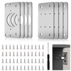 8 Pieces Cabinet Hinge Repair Plate with Screws, Stainless Steel