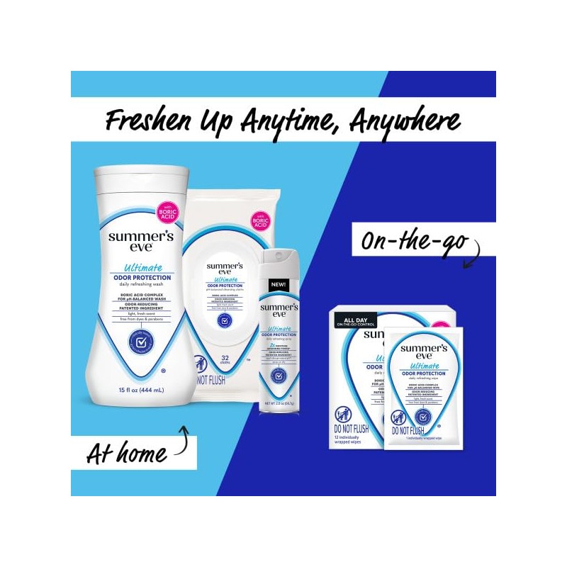 Summer’s Eve, Ultimate Smell Protection Daily Feminine Wipes, 32 Count