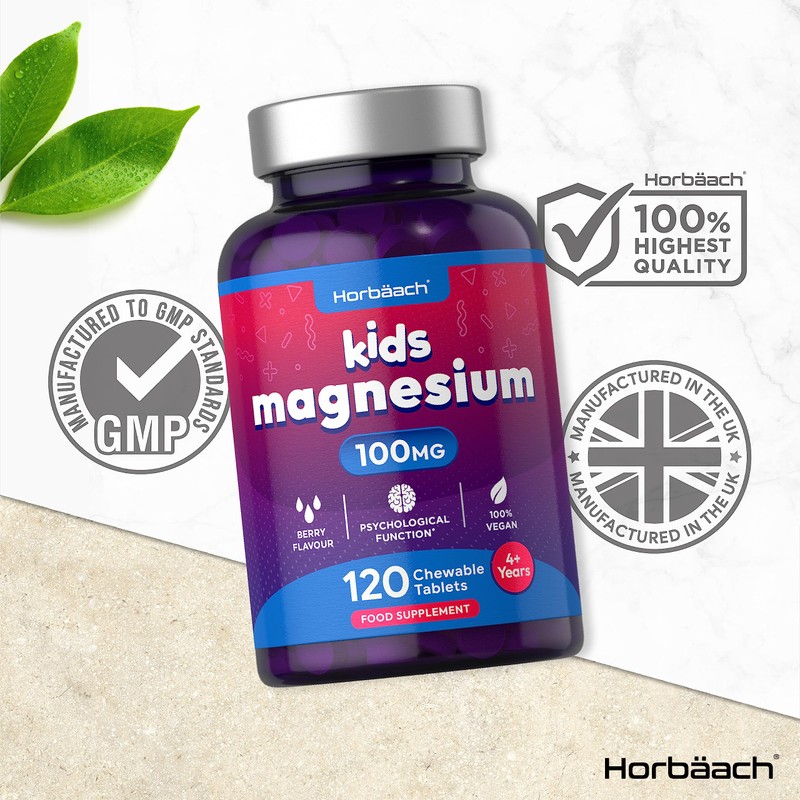 Magnesium Tablets for Kids | 100mg | 120 Chewable Tablets