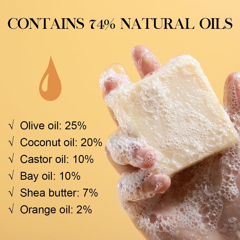 SKIRIFINE Natural Soap Bar 5oz - Popular Summer Orange Scented