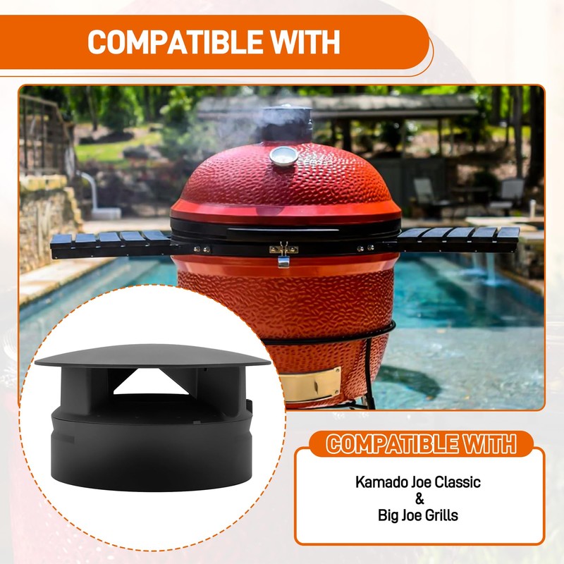 Top Vent Chimney Cap Replacement Parts for Kamado Joe Classic