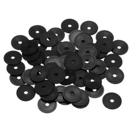 sourcing map 55Pcs M4 Nylon Flat Washers Plain Washer 4mm ID 15mm OD 1mm Thick Plastic Spacers for Screws Bolts Garden Faucet Plumbing Repair, Black