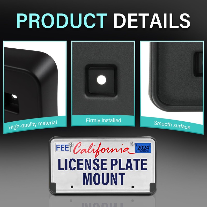 GRUOIZ Quick Install Front License Plate Holder Compatible with Jeep