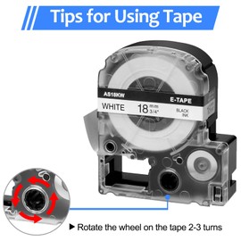 USUPERINK Compatible for LabelWorks Label Maker Tape LK-5WBN LC-5WBN LC-5WBN9 SS18KW 3/4" 18mm 0.7" Black on White Label Tape for LabelWorks LW-400 LW-500 LW-700 LW-900P Label Maker