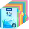 Dunwell 8-Tab Binder Dividers with Slash Pocket, Plastic 1 Pocket