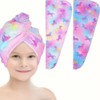 2 Pack Microfiber Hair Drying Towels Quick Dry Anti-frizz Head