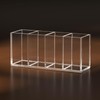 HIIMIEI Acrylic Pen Holder 4 Compartments Clear Makeup Brushes Holder