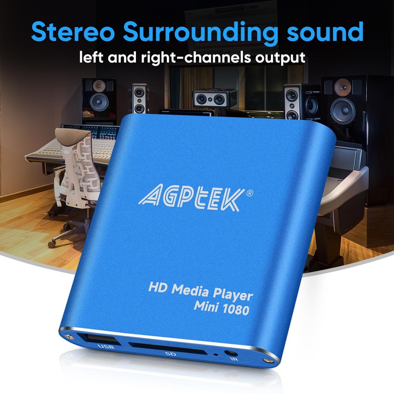 HDMI Media Player, Blue Mini 1080p Full-HD Ultra Digital Media