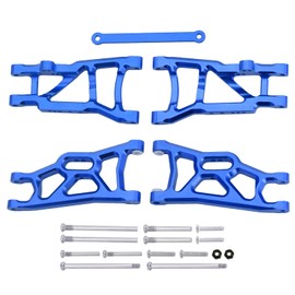 Aluminum Front & Rear Suspension A-Arms Set and Tie Bar for Traxxas 1/10 Slash 2WD Upgrades Parts,NOT fit Stampede 2WD/Rustler VXL (Blue)
