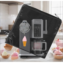 Ice Cream Machine Dust Cover for Ninja NC701 | Waterproof Dust-Proof | Translucent Style for Easy Model ID | Made of 600D Nylon | Compatible with Ninja Creami Swirl Soft Serve Maker(Dust Cover)