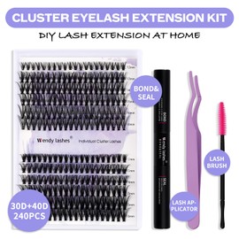 Eyelash Extensions Set, DIY Eyelash Extension Kit, DIY Lash Extensions, Cluster Eyelash Set, DIY Eyelash Extensions Set, Individual Eyelashes with Glue