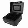 Small Locking Cash Box Portable Double Layers Safe Metal Money
