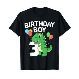 3rd Birthday Boy T-Rex Dinsoaur Party Third Kids Happy Gift T-Shirt