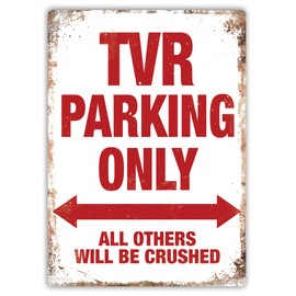 TVR Parking - Metal Wall Sign Plaque Art Inspirational