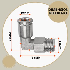 Bwintech 3 Pcs 10mm Tubing OD x 1/4 BSP Female Thread Elbow Stainless Steel Push to Connect Pneumatic Push Lock Fitting