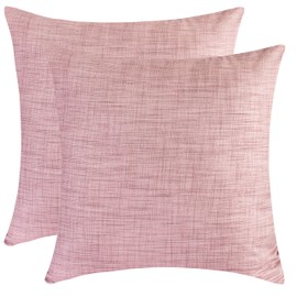 The White Petals Dusty Pink Throw Pillow Cover - (20x20 inch) | Decorative, Washable Cushion Covers for Couch, Sofa, Bedroom, Living Room - Pack of 2