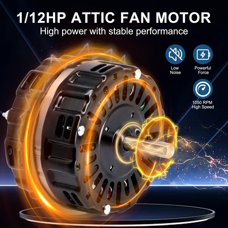 Criditpid PVM105 Attic Fan Motor Replacement for EGV5, ERV4, ERV5,