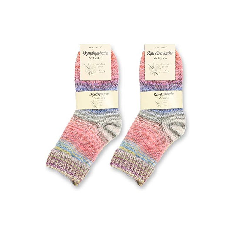 normani Scandinavian Style Wool Socks Hand-Knitted Look, With Cuff For