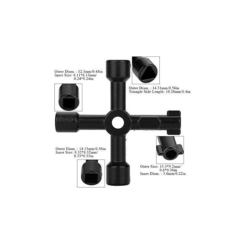 Llave Cruzada Universal, 4 Vías Llave Triangular Llave Cuadrada para
